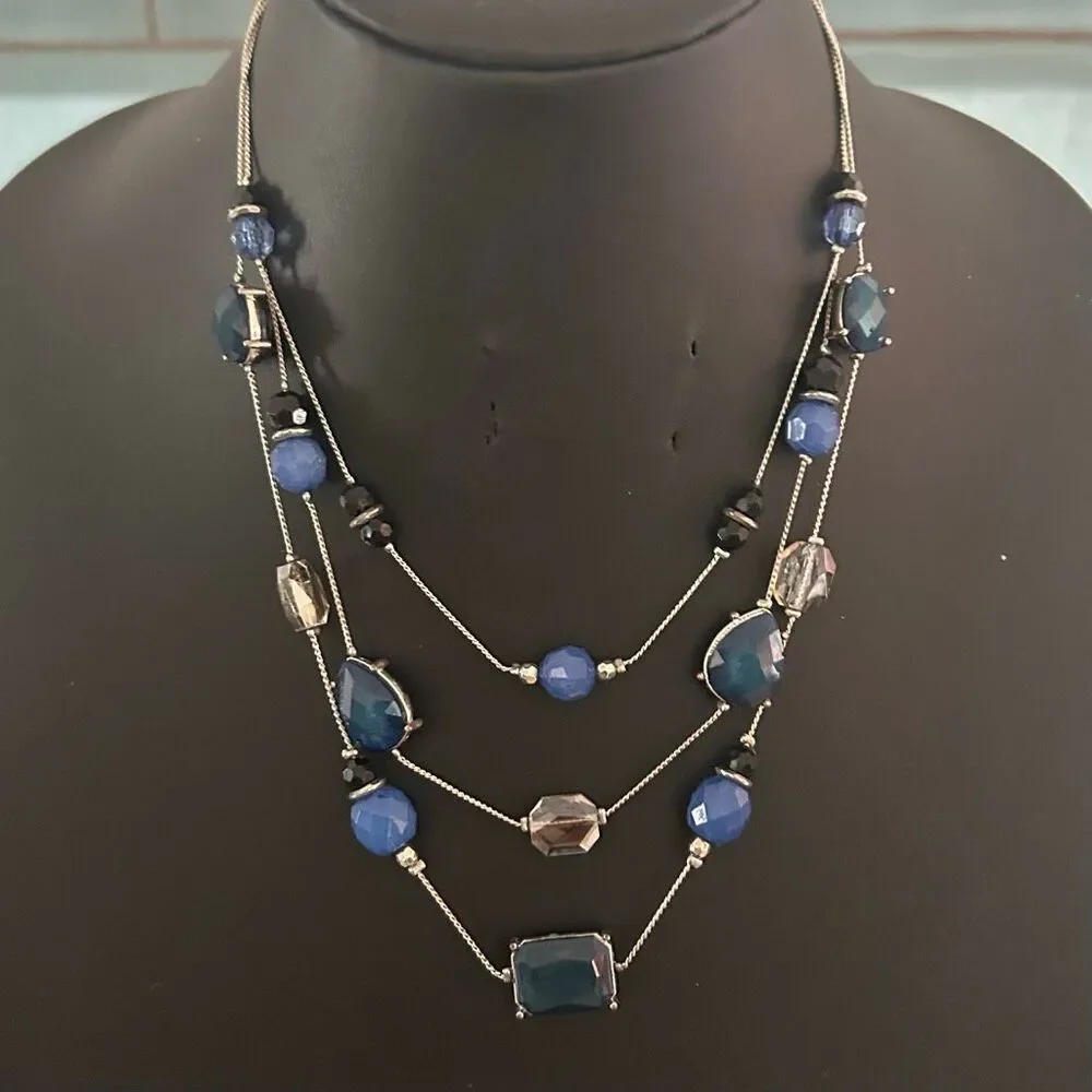 NY New York & Company Beaded Layered Statement Necklace 16